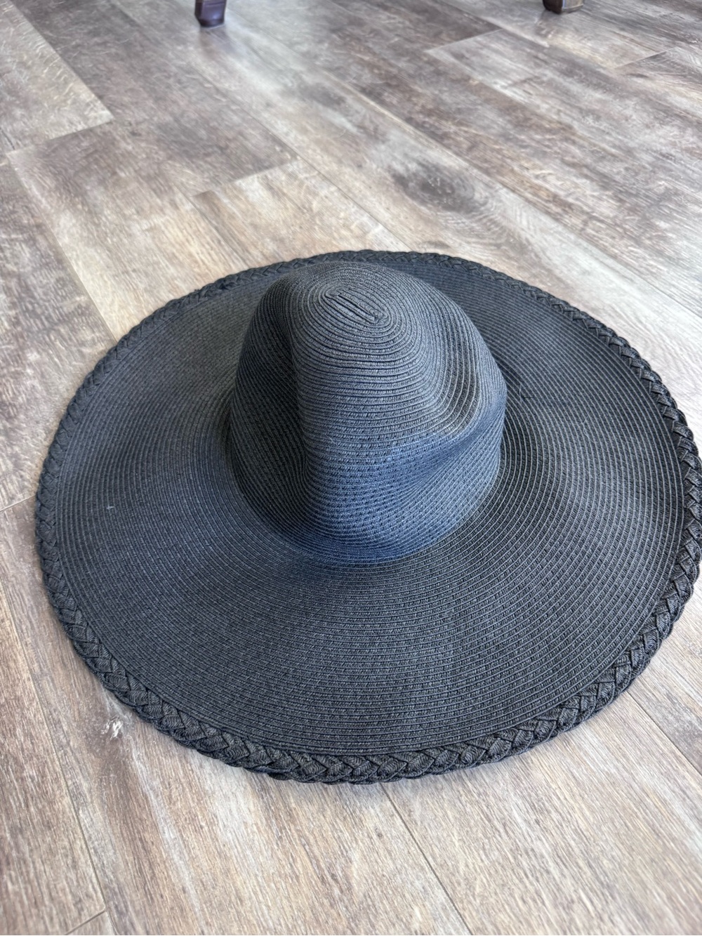 A New Day Black Wide-Brim Sun Hat - Classic Straw Fedora